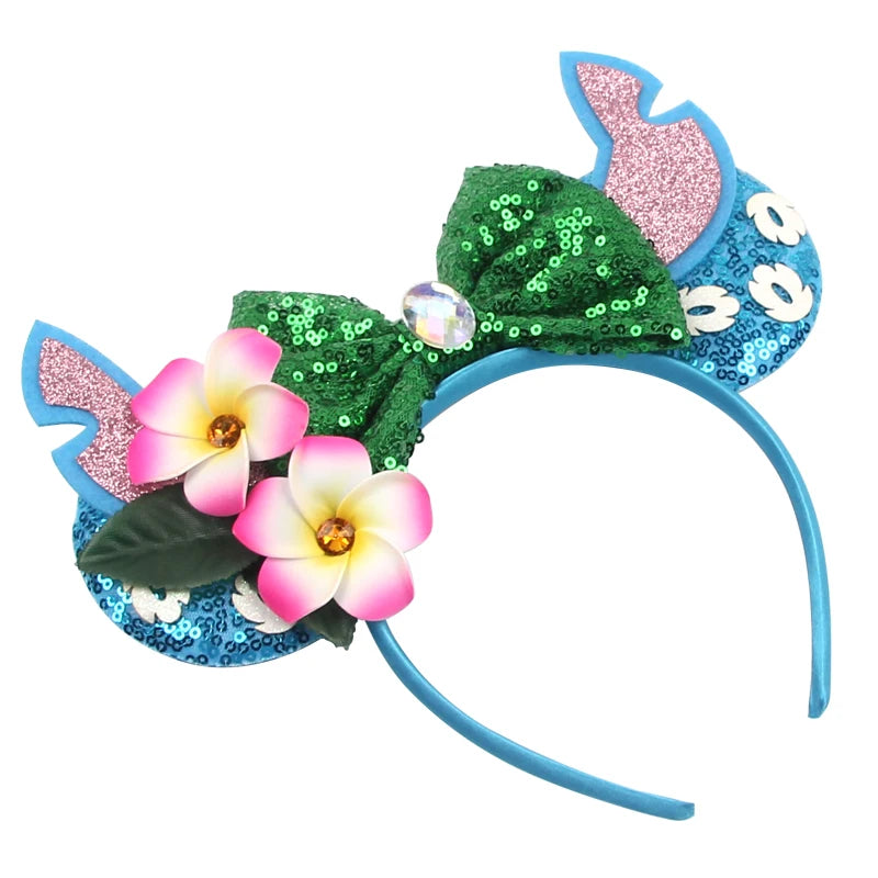 CowLost | cartoon-lilo-stitch-head-band-girls-sequins-bow-hairband |17