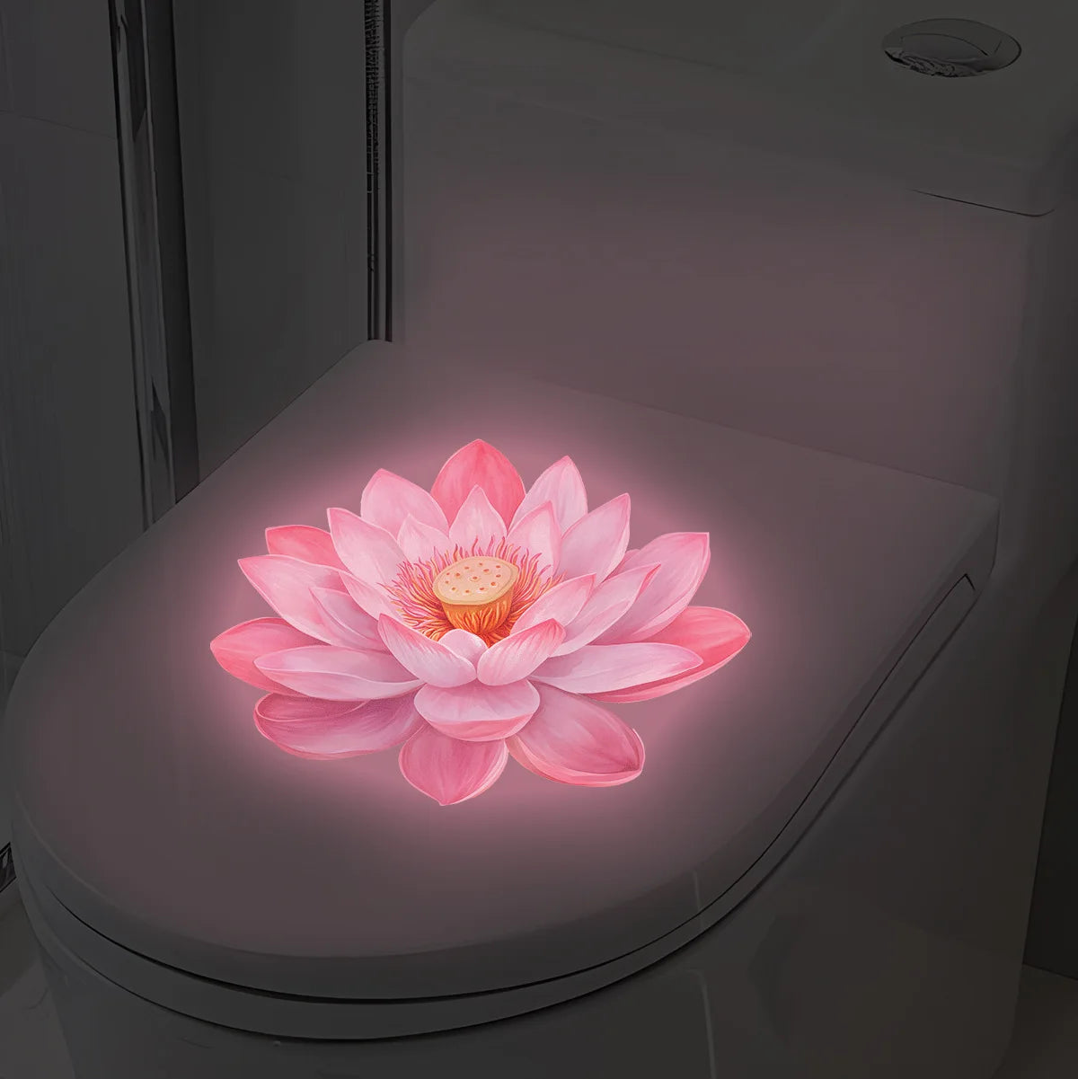 CowLost | bathroom-luminous-toilet-sticker-night-light-lotus |3