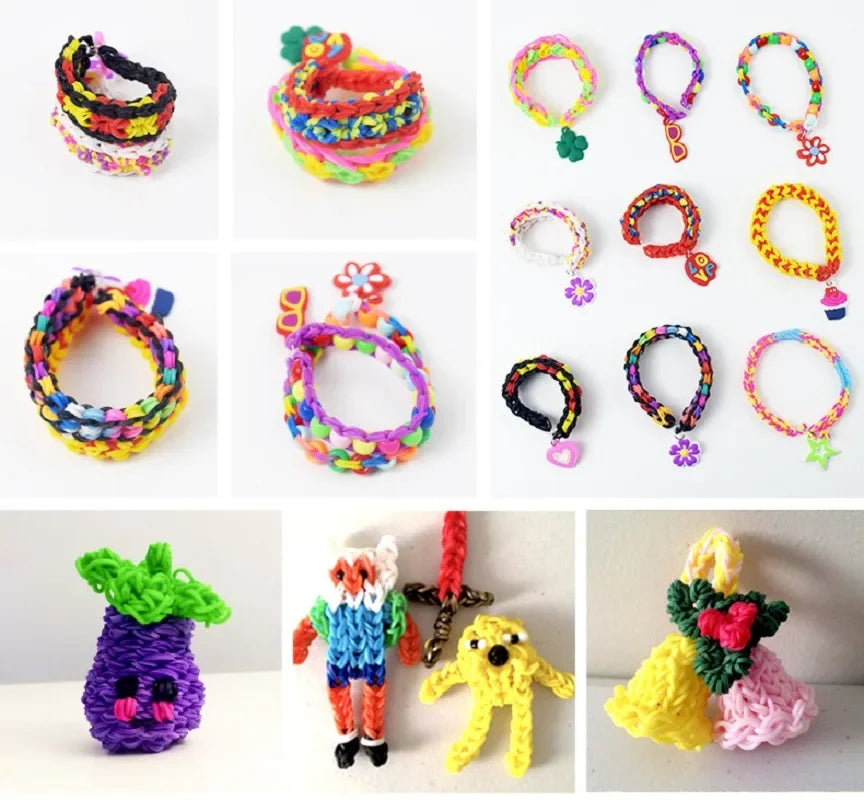 600Pcs Fluorescent Glow DIY Rubber Loom Bands for Kids Party Bracelets & Necklaces
