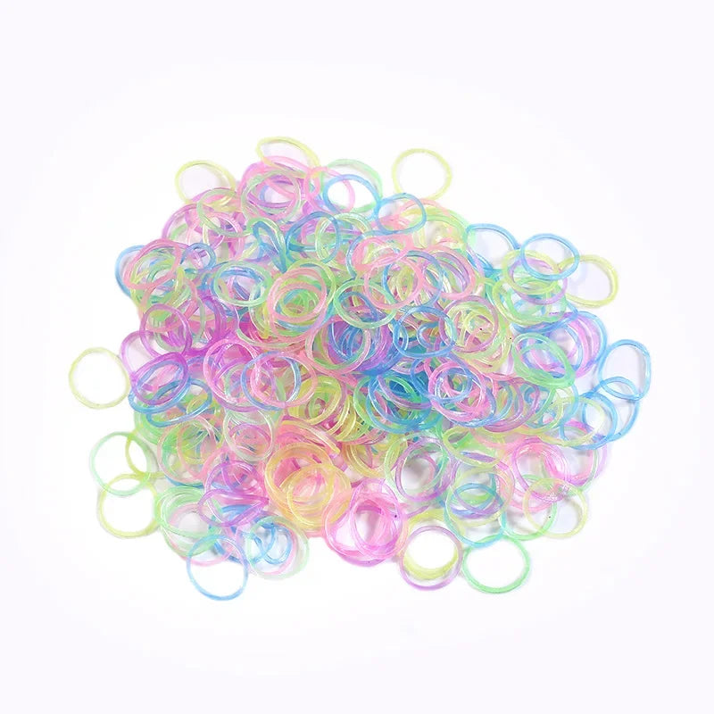 3000pcs Transparent Colored Rubber Loom Bands DIY Bracelet Necklace Toy Gift