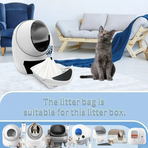 CowLost | cat-toys-100-count-waterproof-cat-litter-box-liners-for-automatic-boxes |2