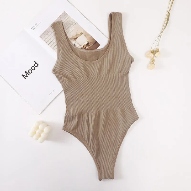 CowLost | product_id-women-seamless-tummy-control-slimming-thong-bodysuit-with-u-back |13