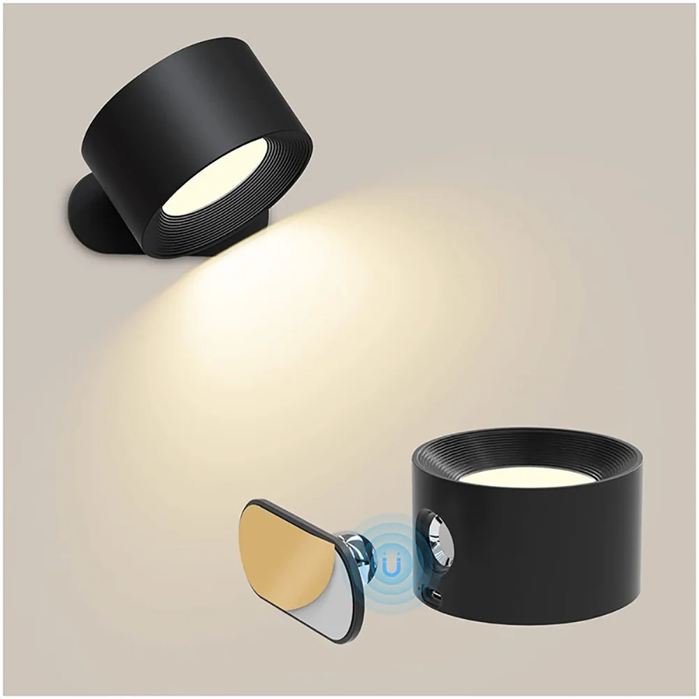 CowLost | product_id-kfvc-usb-rechargeable-led-wall-lamp-360-rotatable-touch-remote-wireless-night-light-for-bedroom-bedside-reading |2