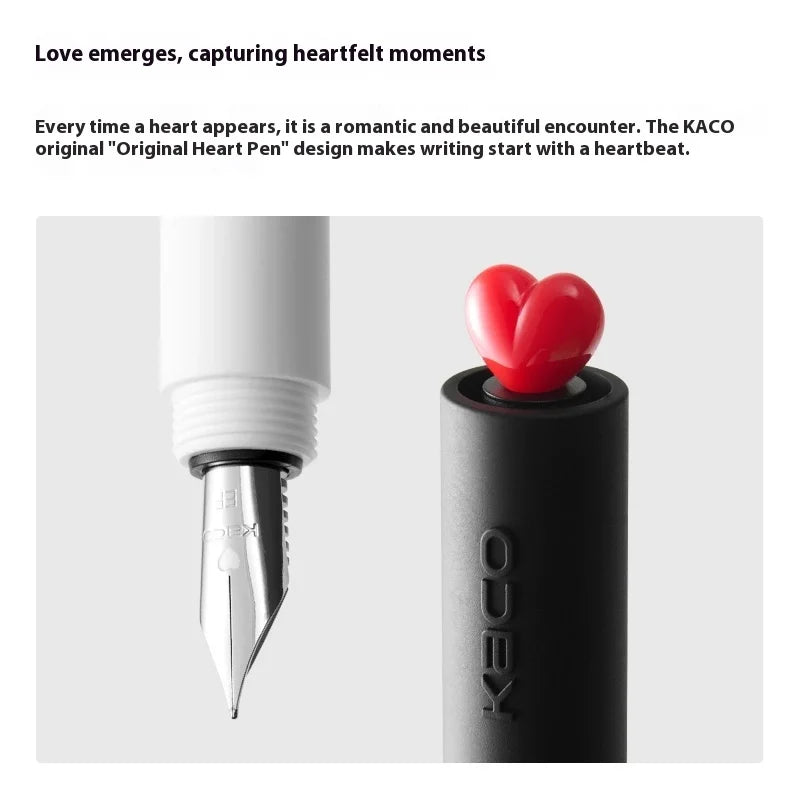 CowLost | product_id-kaco-first-love-fountain-pen-rotating-cap-ef-fine-nib-pocket-size-black-white-smooth-writing-calligraphy-gift |3