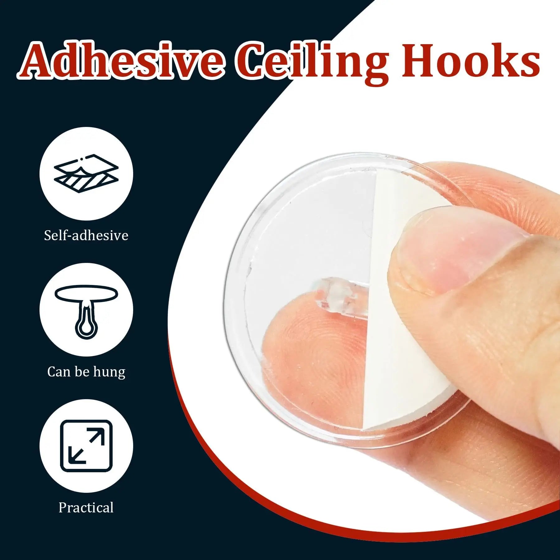 CowLost | 20-100pcs-transparent-utility-hooks-casual-style-strong-self-adhesive |11