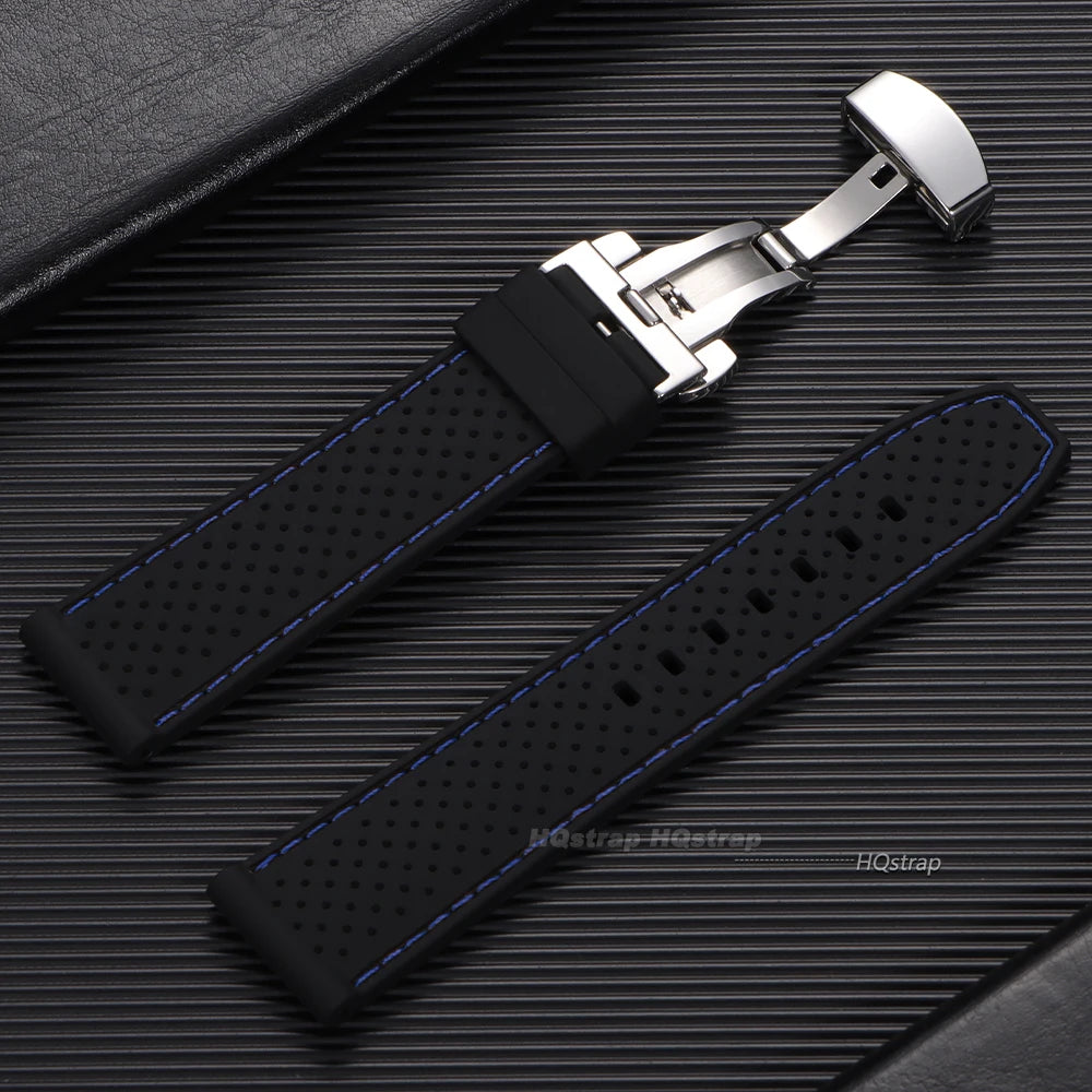 CowLost | product_id-20mm-22mm-breathable-waterproof-silicone-watch-strap-with-butterfly-buckle-for-men-and-women |16