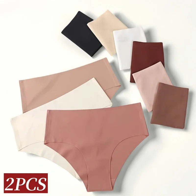 CowLost | product_id-2pcs-womens-high-waist-seamless-ice-silk-briefs-xs-xl |2