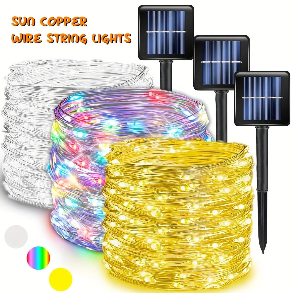 CowLost | christmas-tree-skirts-product_id-32m-300led-rgb-solar-fairy-string-lights-outdoor-8-modes-copper-wire-for-garden-party-wedding-christmas |1