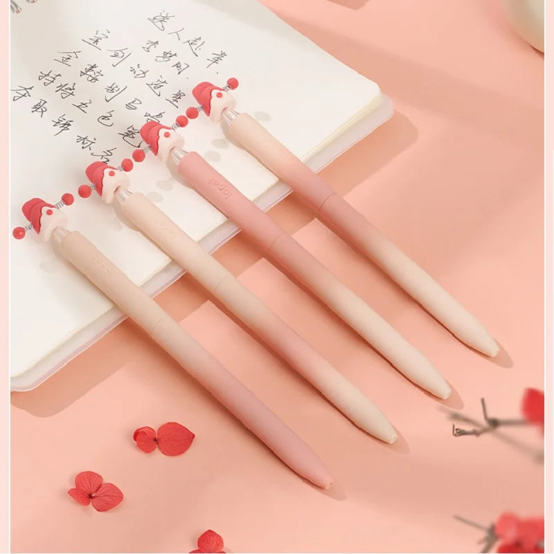 CowLost | product_id-4pcs-lopet-kawaii-lucky-hat-gel-pens-0-5mm-st-tip-quick-drying-refillable-large-capacity-ideal-for-school-exams |4