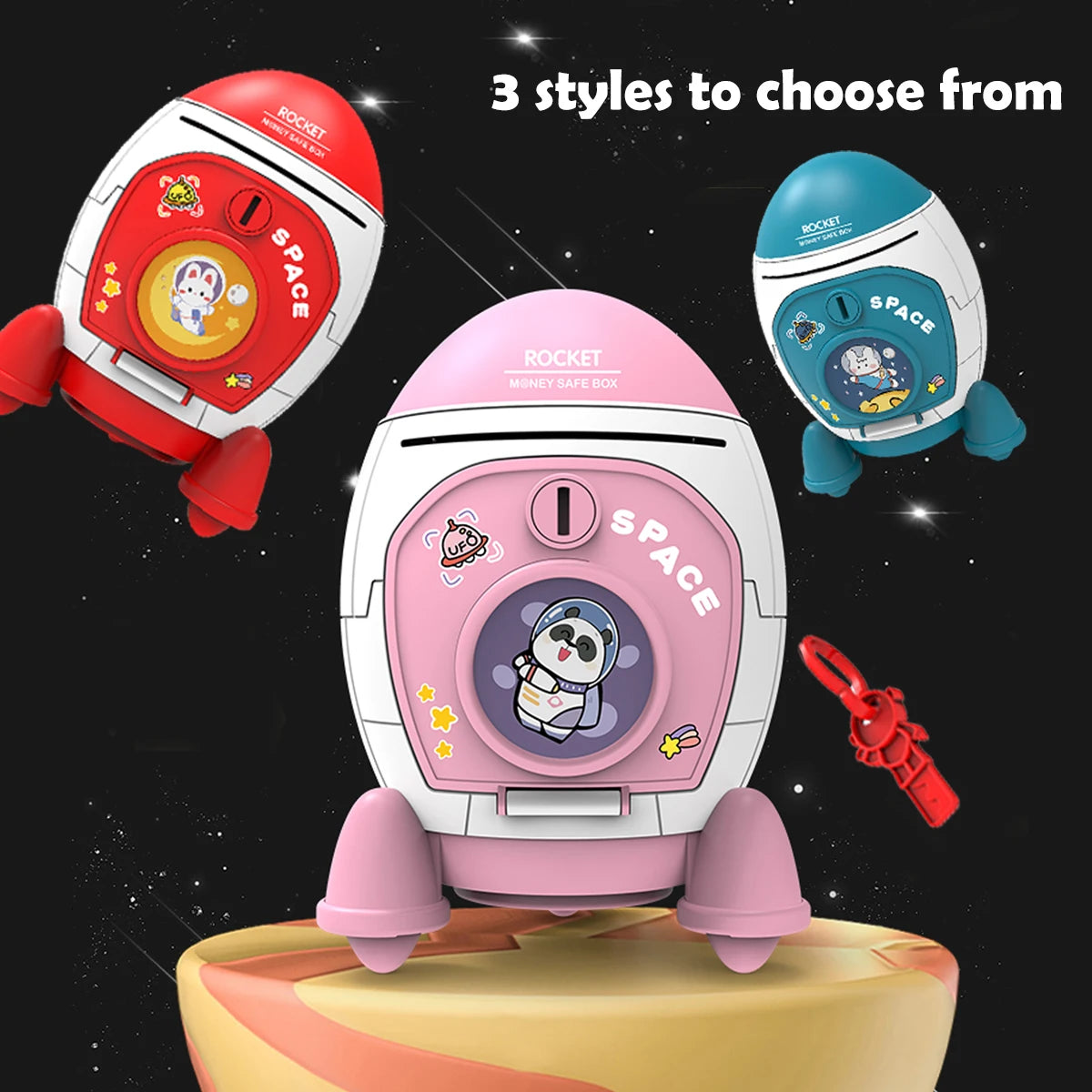 CowLost | product_id-rocket-piggy-bank-toy-with-key-large-capacity-money-saving-box-for-kids-3 |4
