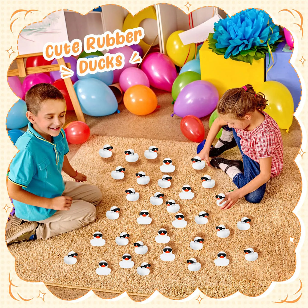 CowLost | product_id-6-12-24-48pcs-white-mini-rubber-duck-bath-toys-squeak-float-for-toddlers |5