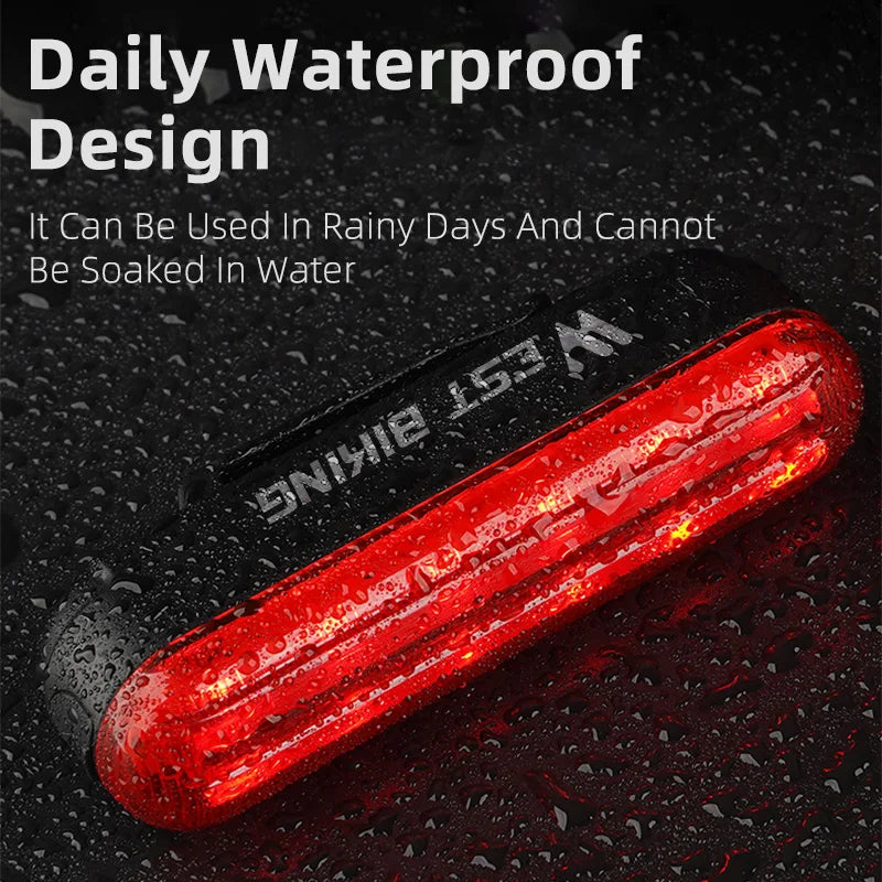 CowLost | west-biking-bike-taillight-laser-brake-sensing-rear-light-ipx5-waterproof-usb-charging-bike-light-mtb-road-bicycle-accessories |3
