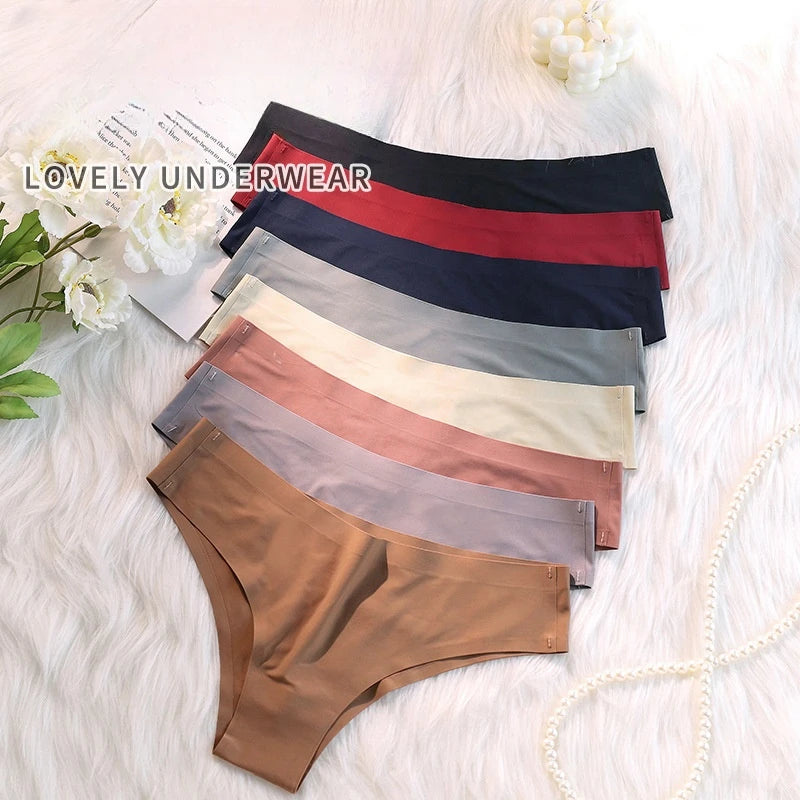 CowLost | product_id-4pcs-women-s-ice-silk-low-rise-brazilian-briefs-soft-breathable-panties-m-xl |4