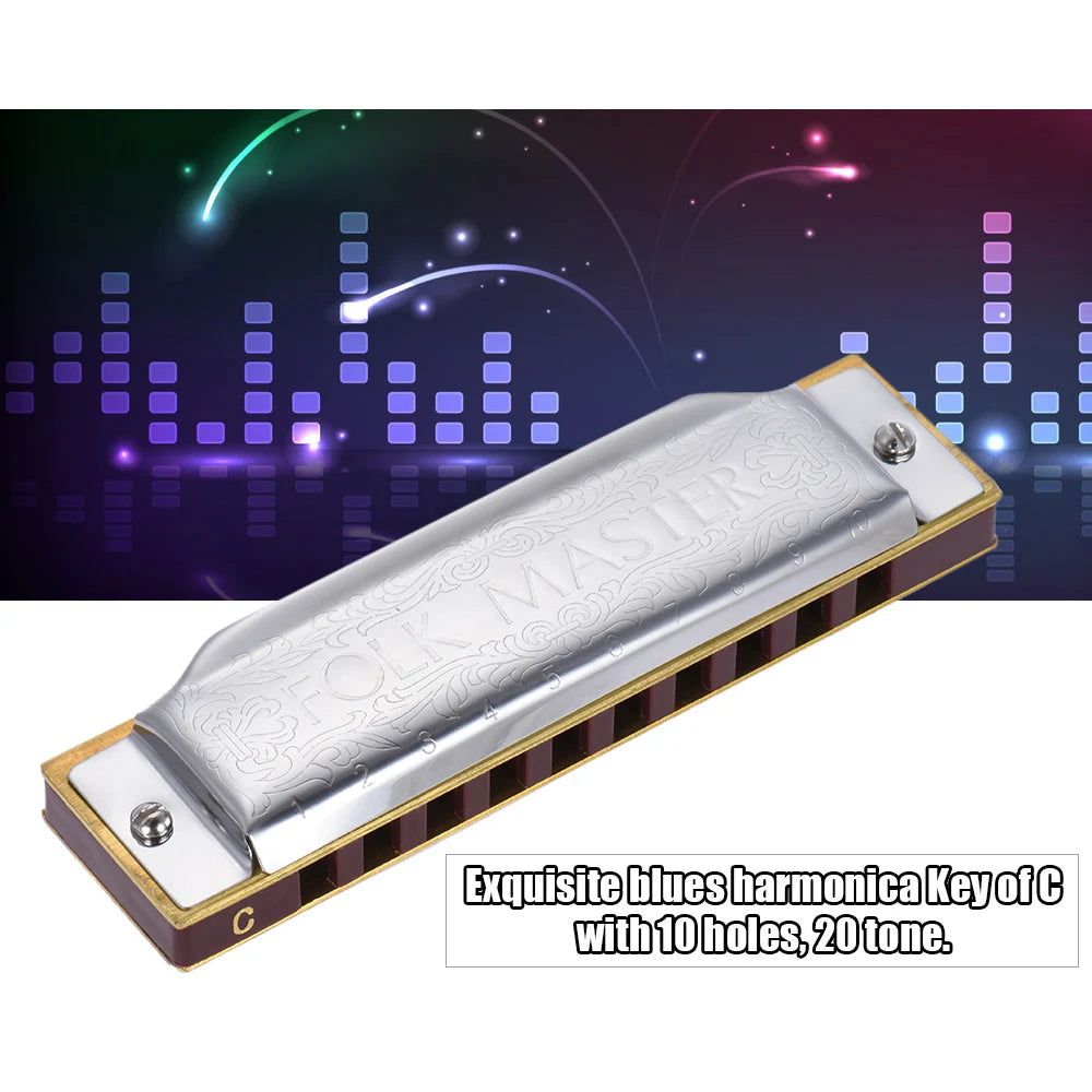 CowLost | product_id-folkmaster-10-hole-diatonic-blues-harmonica-key-of-c-with-20-tones-a-b-e-f-g-standard |3