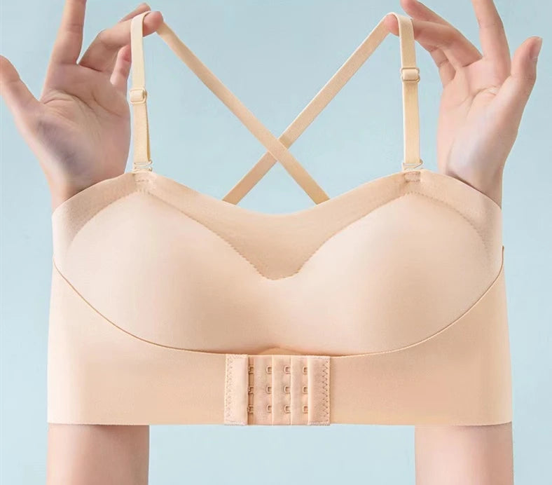CowLost | product_id-front-buckle-strapless-wire-free-non-slip-push-up-bra-for-women |7