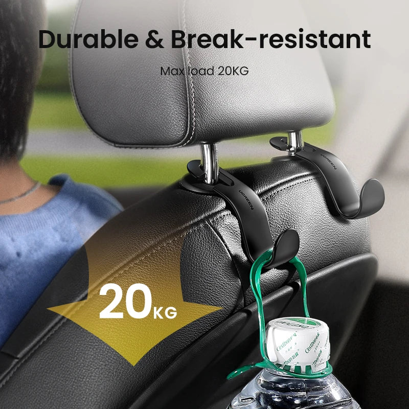 CowLost | ugreen-2pcs-car-holder-in-car-adjustable-backseat-headrest-hanger-hooks |4
