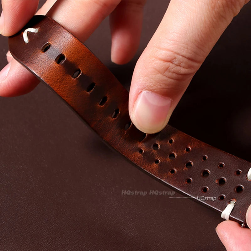 CowLost | product_id-breathable-genuine-cowhide-leather-quick-release-watch-strap-20mm-22mm-black-red-yellow-brown-unisex |5