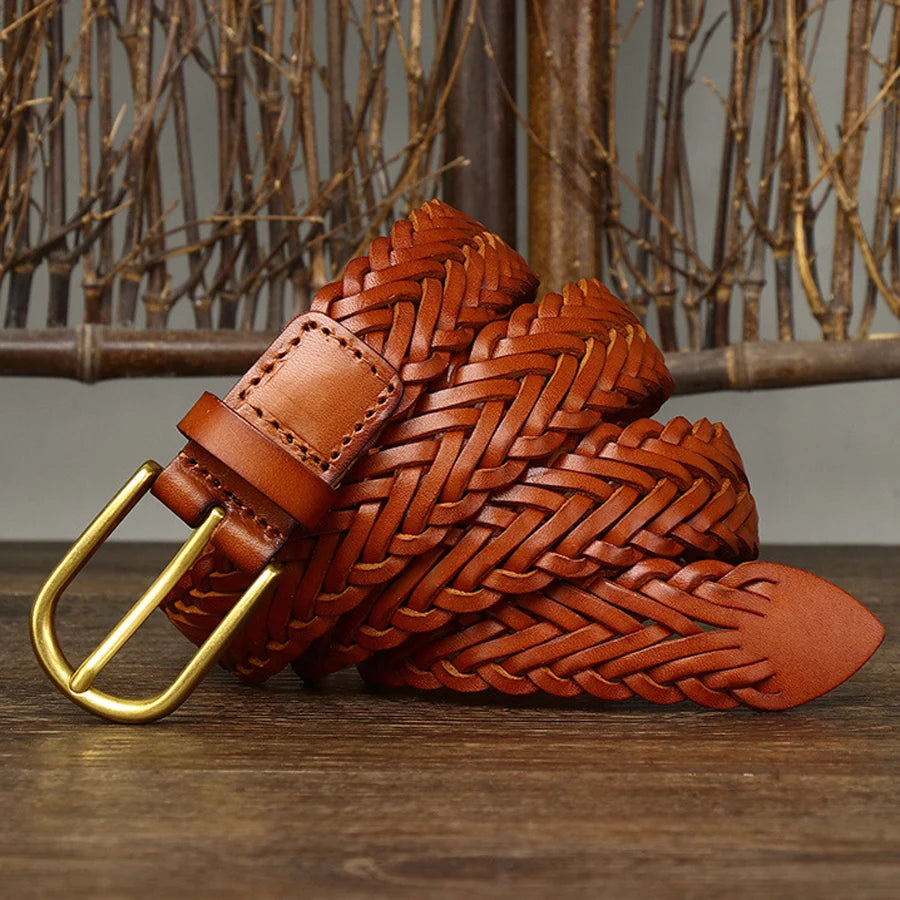 CowLost | 3cm-unisex-fashion-designer-weaving-belt |1