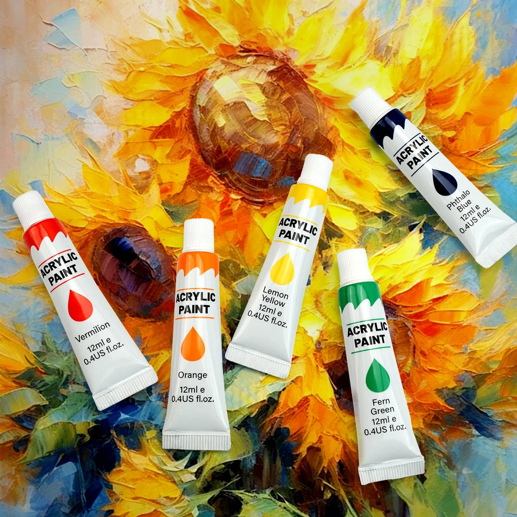 CowLost | painting-canvas-product_id-acrylic-paint-set-12-24-colors-12ml-non-toxic-for-canvas-wood-fabric-glass-rock |11