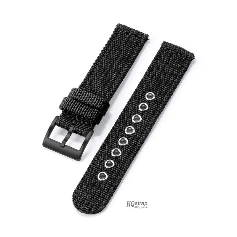 18mm 20mm 22mm Nylon Canvas Quick Release Strap for Samsung Galaxy Watch 4 5 3 Huawei