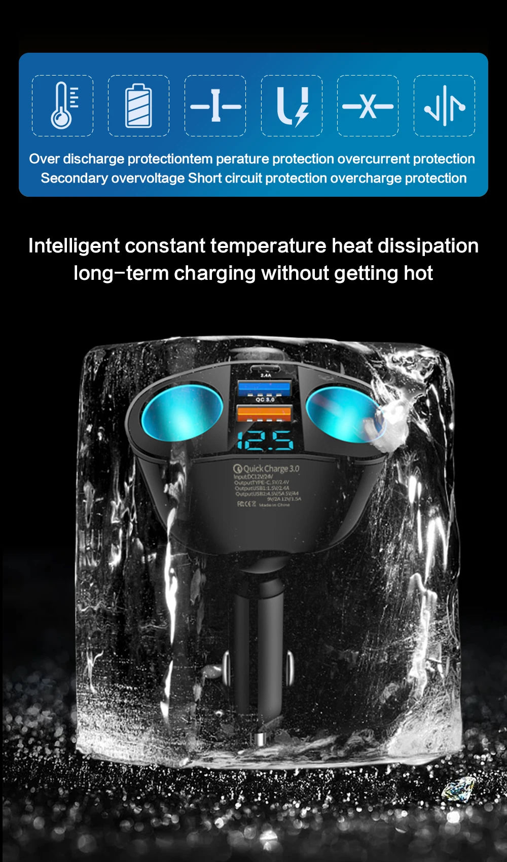 CowLost | product_id-baideluo-dual-port-car-charger-with-digital-display-and-qc3-0-usb-ports |13
