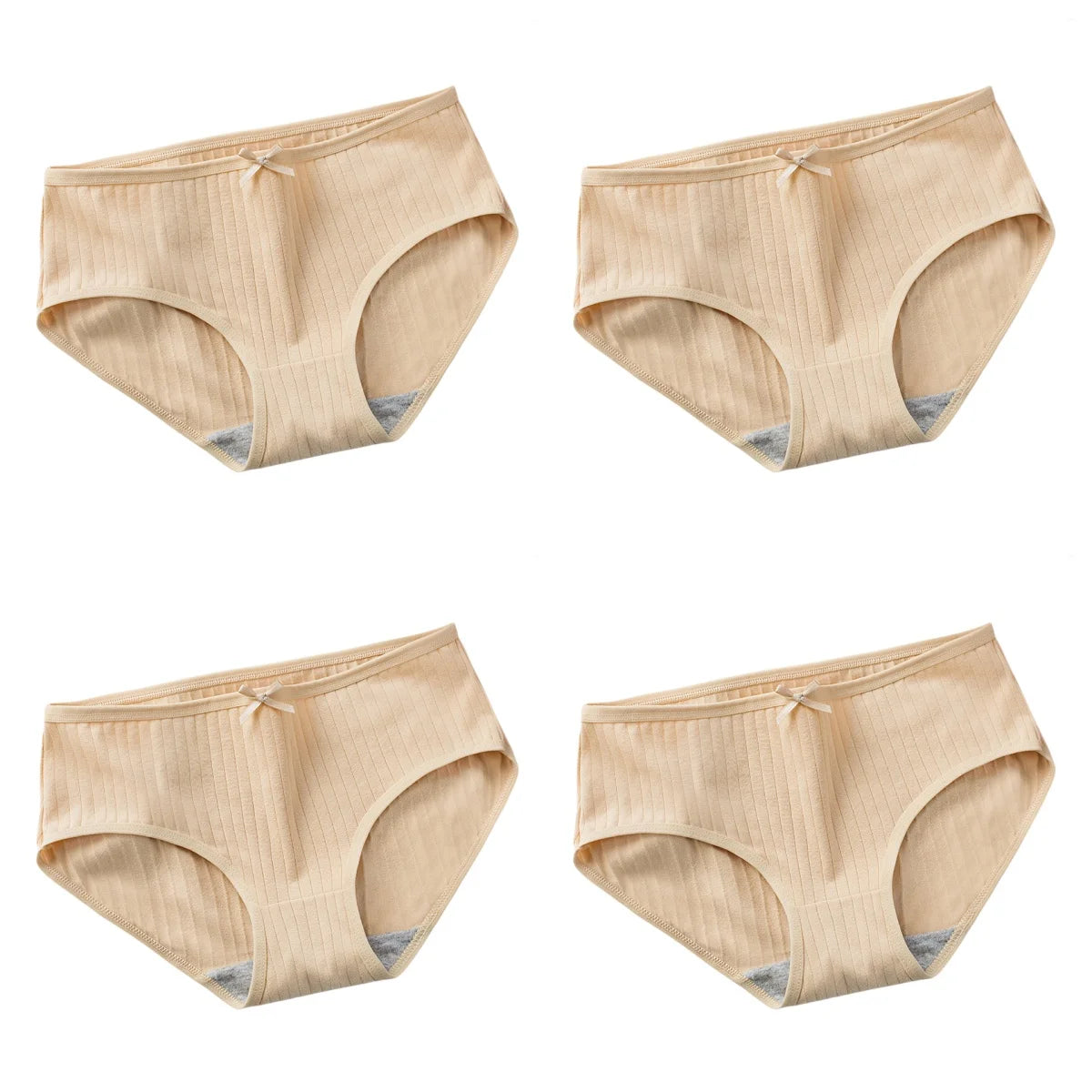 CowLost | product_id-4pcs-womens-low-waist-cotton-breathable-briefs |34