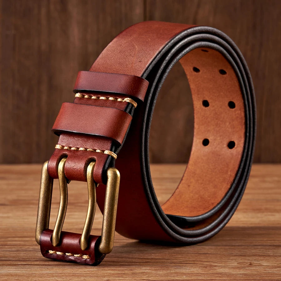 CowLost | 3-8cm-wide-vintage-mens-belt-cowhide-genuine-leather |9