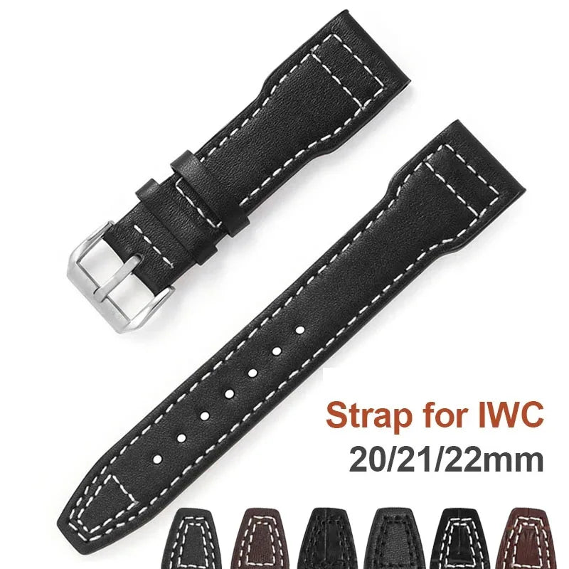 CowLost | bracelets-product_id-20mm-21mm-22mm-cowhide-leather-watchband-for-iwc-pilot-portugieser-portofino-wrist-strap |1