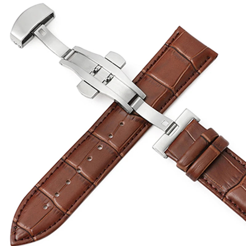 CowLost | product_id-genuine-cowhide-leather-waterproof-watchband-slub-pattern-16-24mm-universal-strap |24