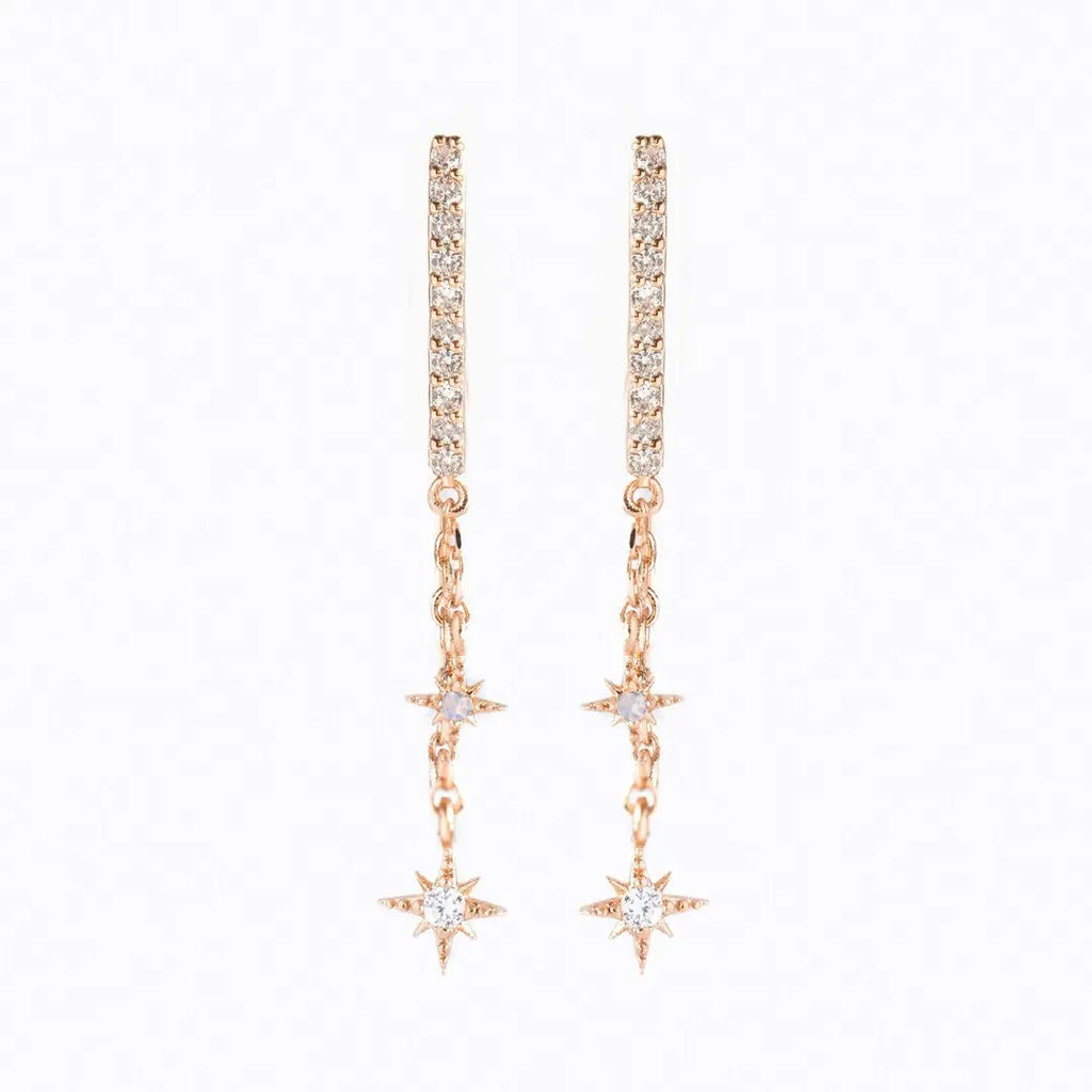 CowLost | business-card-cases-stainless-steel-cubic-zirconia-chain-hoop-earrings-for-women |8