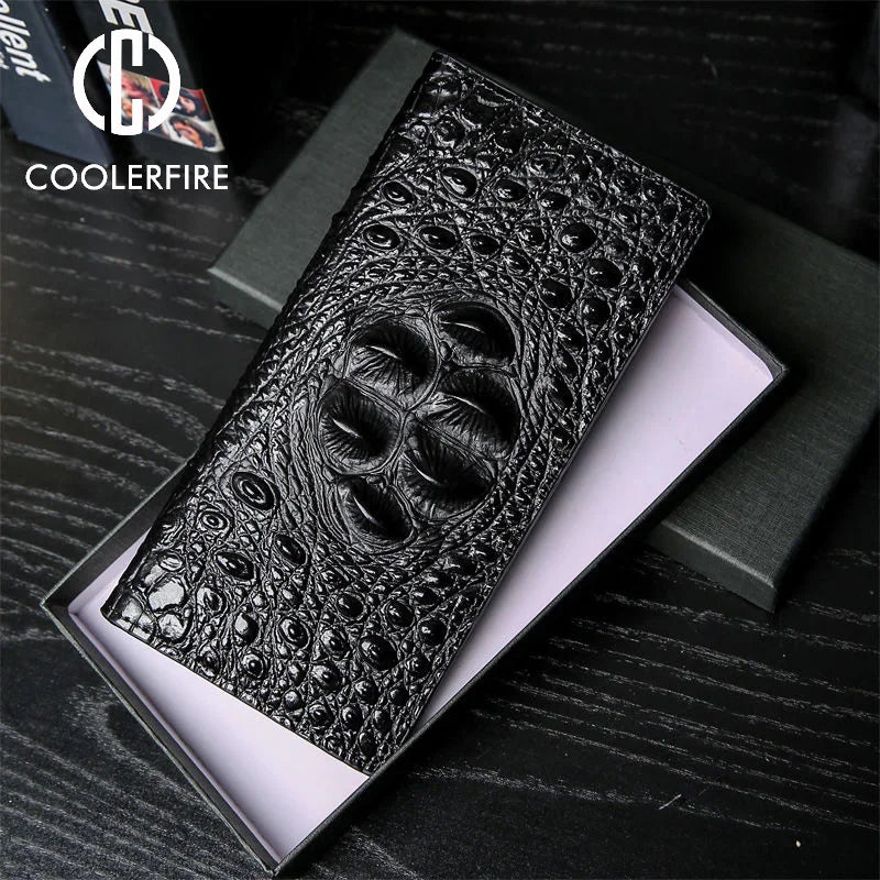 CowLost | men-wallets-business-long-crocodile-genuine-leather |5