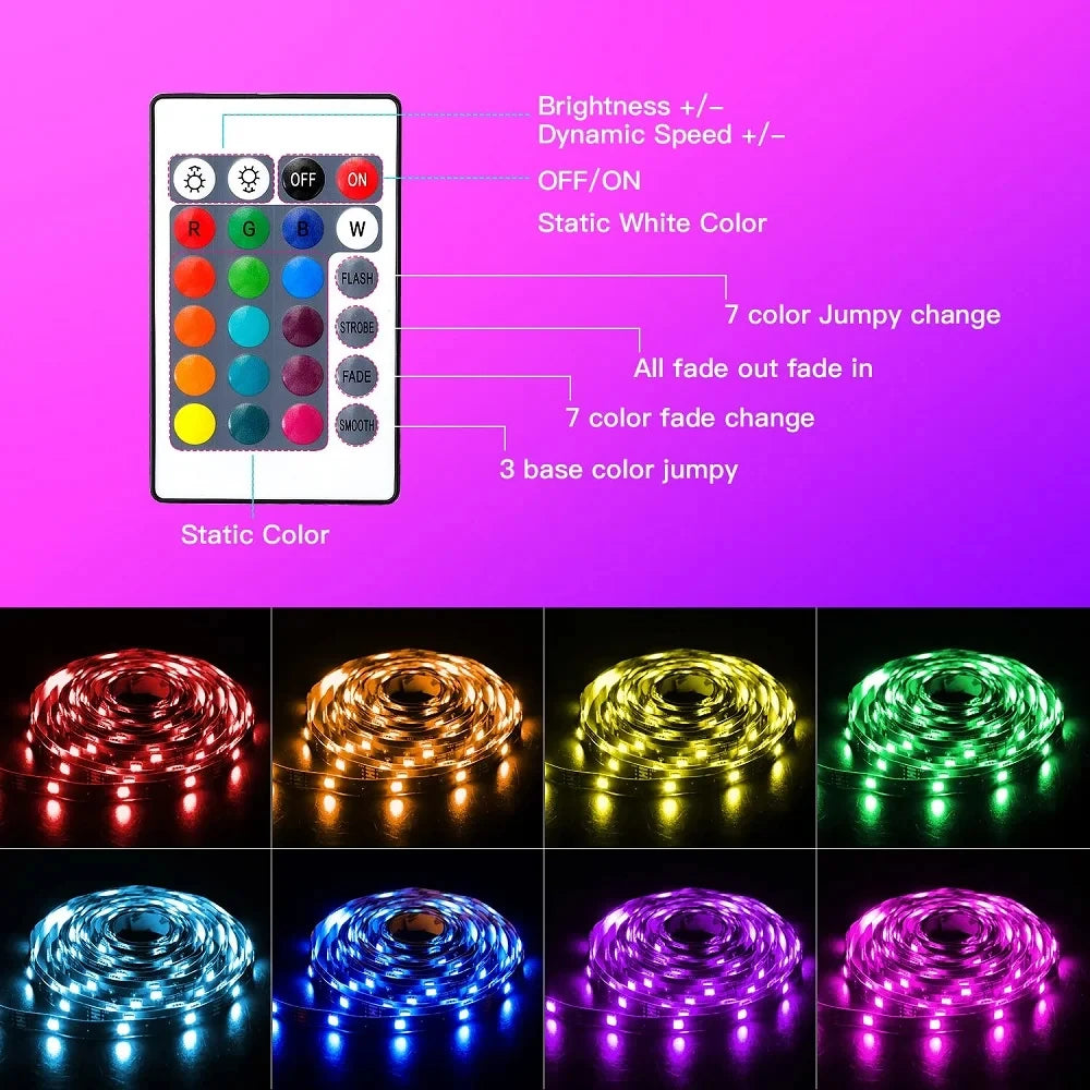 CowLost | light-ropes-strings-product_id-usb-5v-rgb-led-strip-light-with-remote-for-tv-backlight-and-party-decoration |7