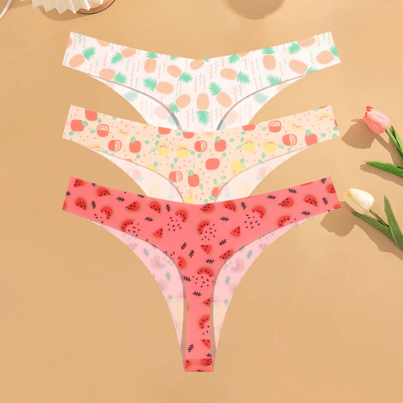 CowLost | activewear-pants-3pcs-womens-ice-silk-seamless-low-waist-leopard-thongs |28