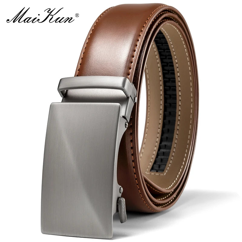 CowLost | maikun-brown-leather-ratchet-belts-for-men |1