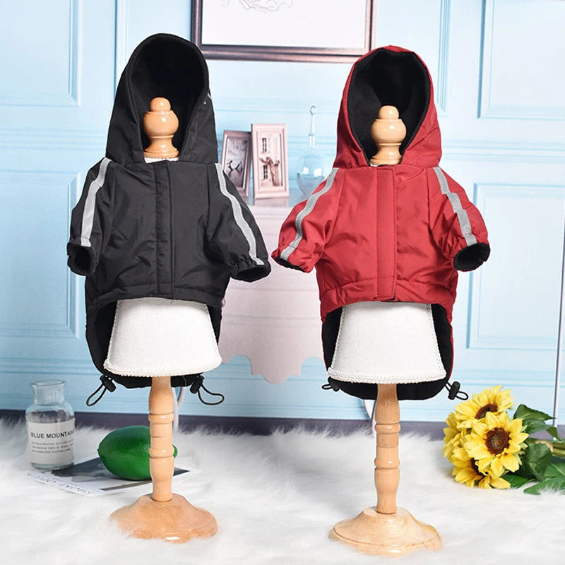 CowLost | activewear-pants-waterproof-warm-autumn-winter-pet-coat-with-hood-and-reflective-print |5