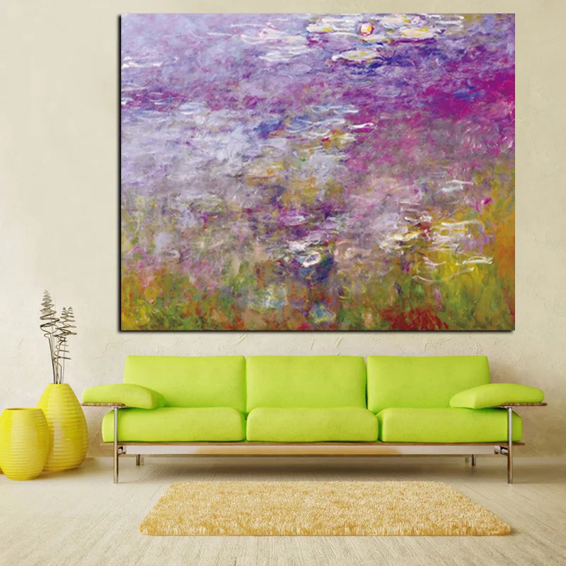 CowLost | claude-monet-lotus-posters-and-hd-prints-landscape-oil-painting-on-canvas |4