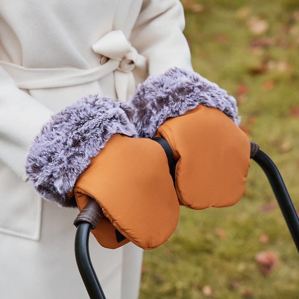 1 Pair Winter Warm Thicker Inner Fur Antifreeze Mittens For Outside