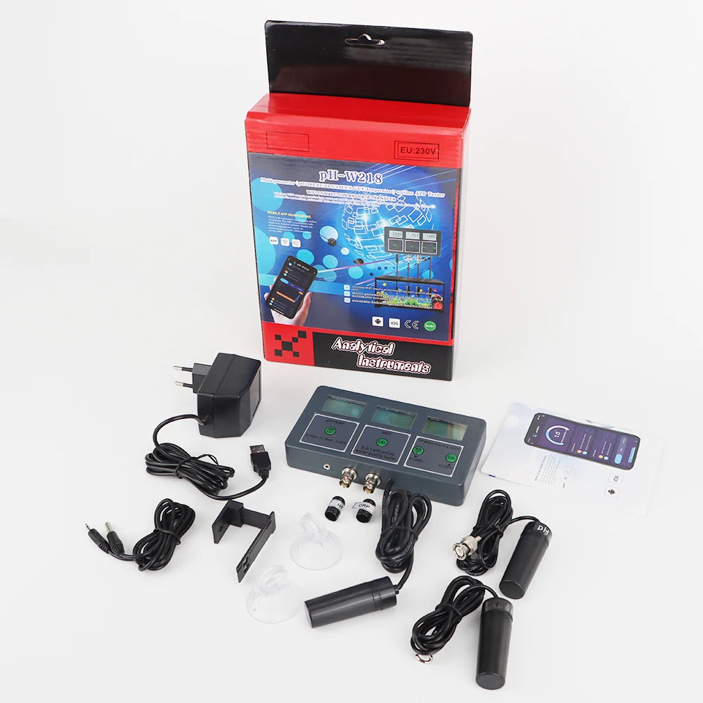 Tuya WiFi 8-in-1 Water Quality Tester pH/EC/TDS/Salt/S.G/ORP/CF/Temp Meter pH-W218 for Aquarium