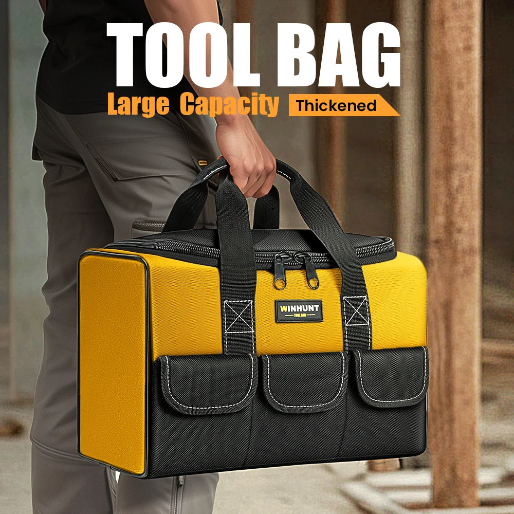 CowLost | product_id-17-inch-large-tool-bag-with-6-exterior-pockets-for-electricians-and-diy-enthusiasts |1