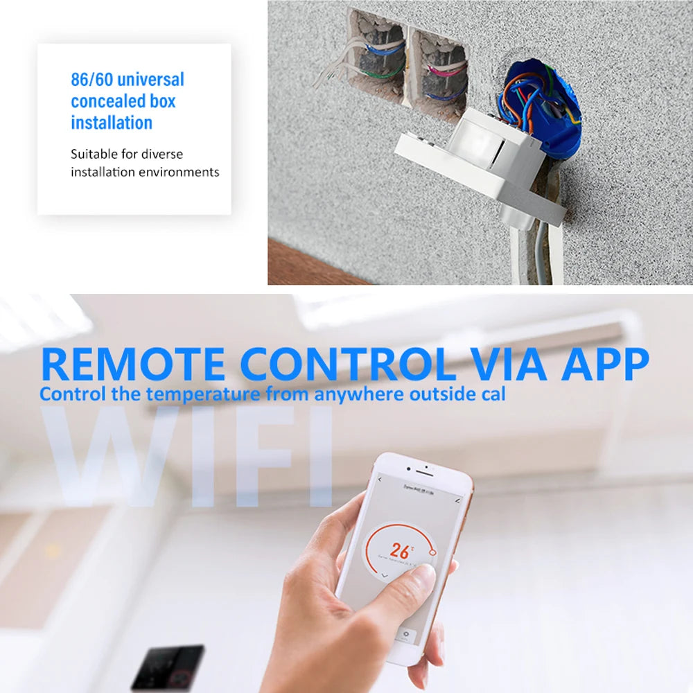 Smart WiFi Thermostat with Knob for AC, Fan Coil, and Temperature Control
