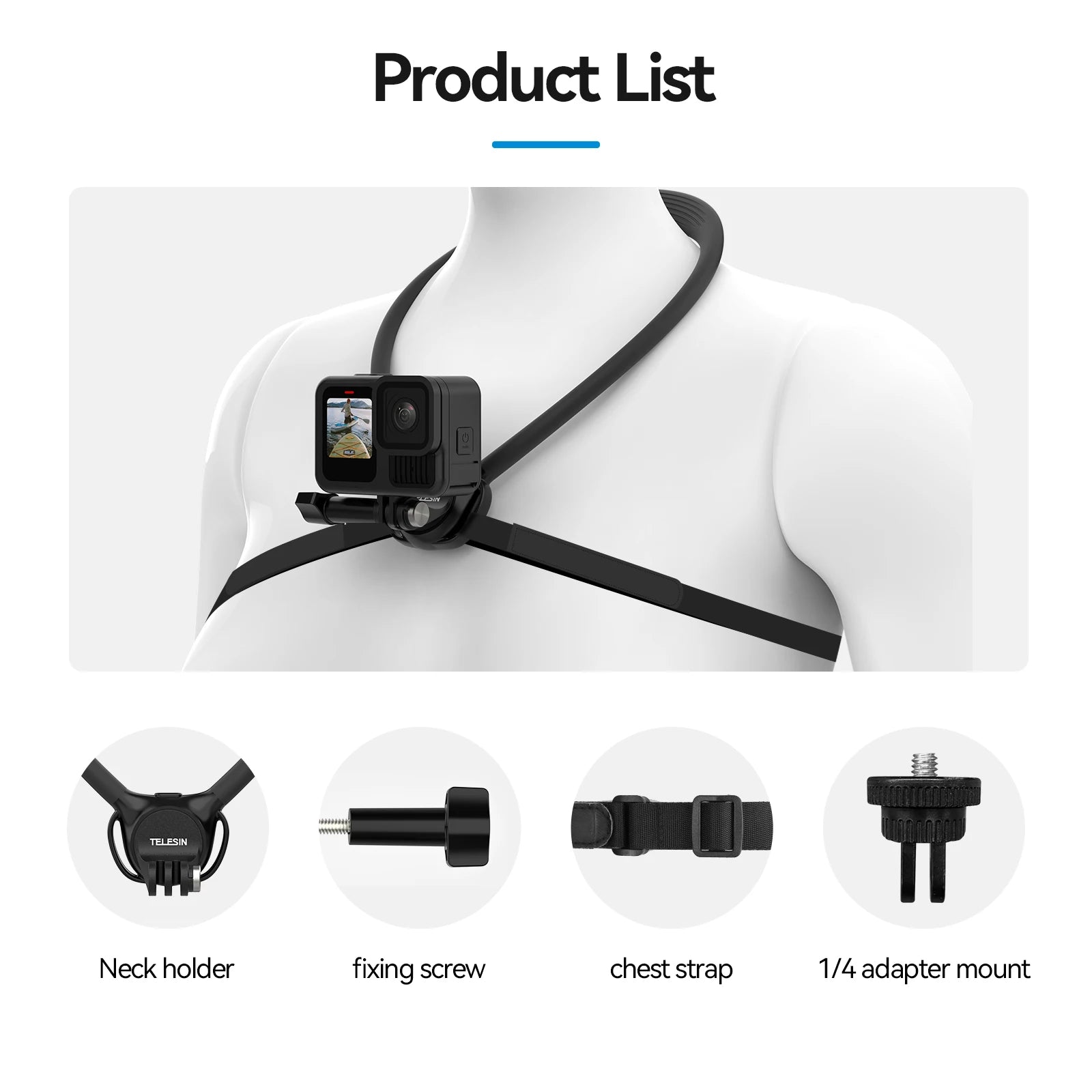 CowLost | telesin-phone-action-camera-2-in-1-neck-hold-mount-for-gopro-insta360-dji-osmo |20