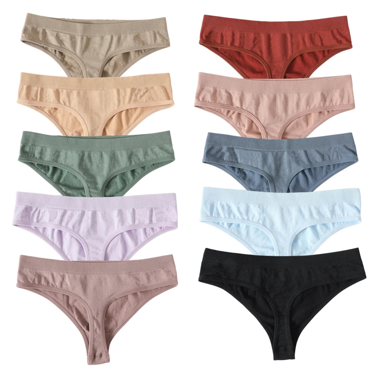 CowLost | product_id-10pcs-womens-seamless-low-waist-g-string-thong-panties-m-xl-sexy-underwear |20