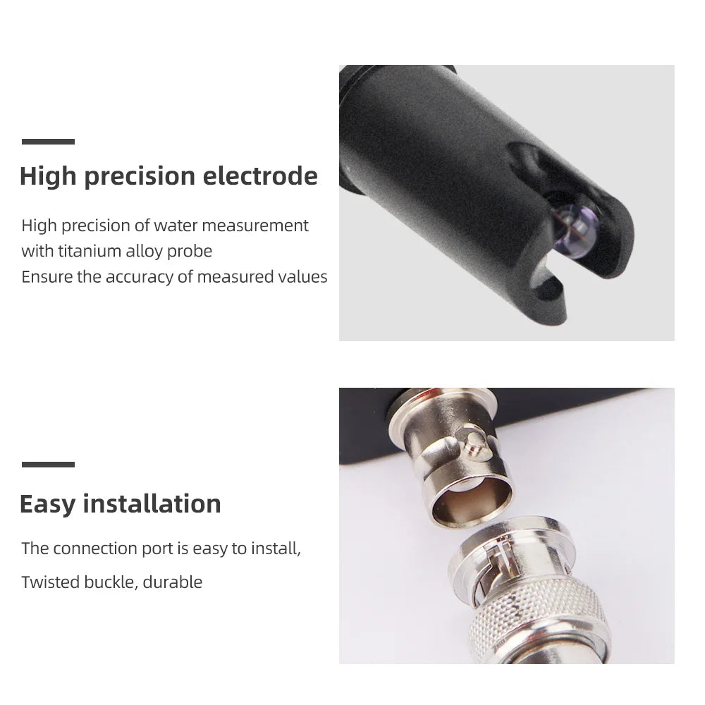 PH-201H 1.2m/2m Replacement pH Probe Electrode for Aquarium Hydroponic Laboratory Meter