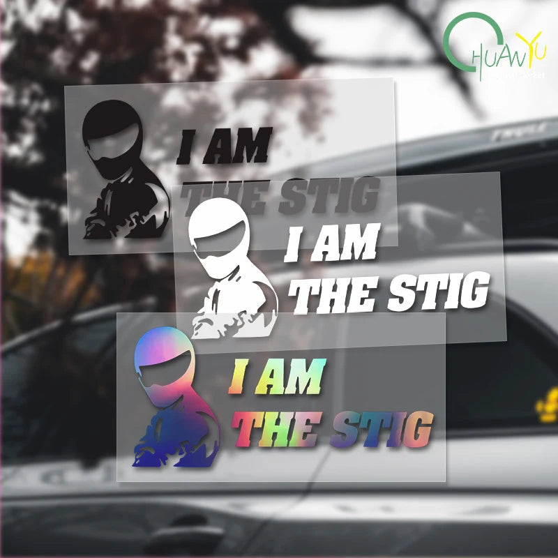 CowLost | i-am-the-stig-creative-text-fun-pattern-racing-rider-sticker |1