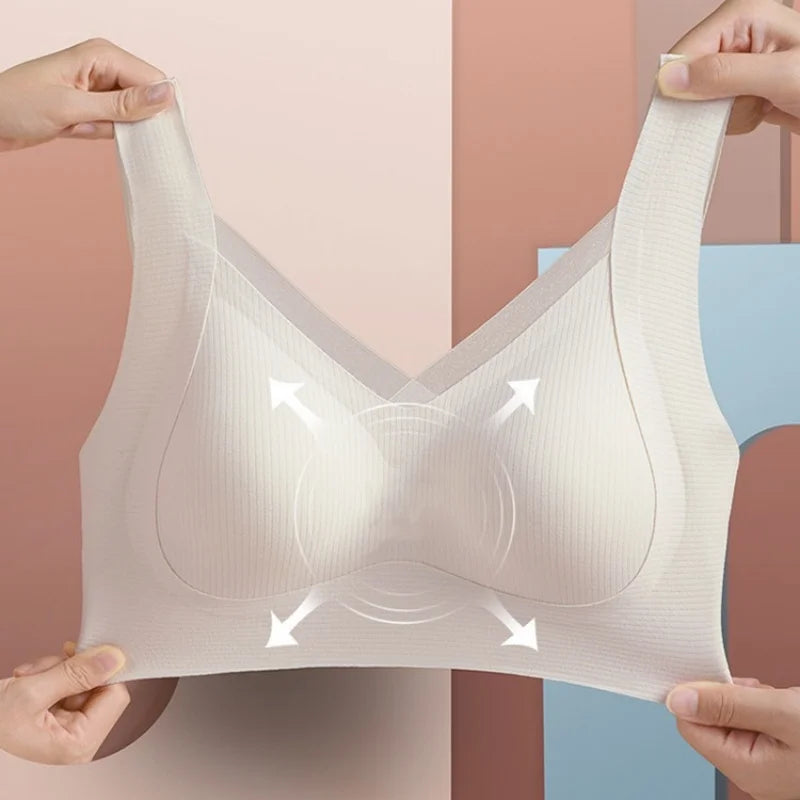 CowLost | women-seamless-push-up-bra-non-wire-bras-comfort-fitness-underwear-without-steel-ring-v-neck-bra-top-u-back-sexy-lingerie-m-xxl |6