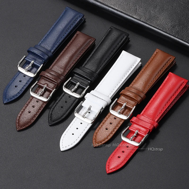 Universal Replacement Leather Watch Band Strap for Samsung Huawei 12-24mm Black Brown