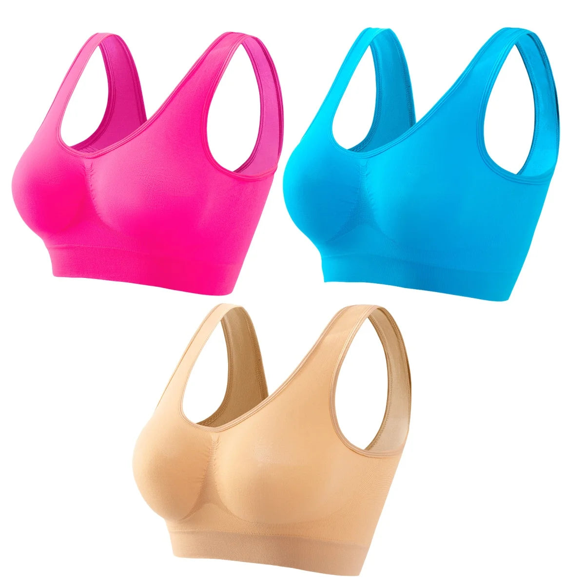 CowLost | product_id-3pcs-seamless-wireless-plus-size-crop-top-bra-set-s-5xl-breathable-sport-brassiere |20