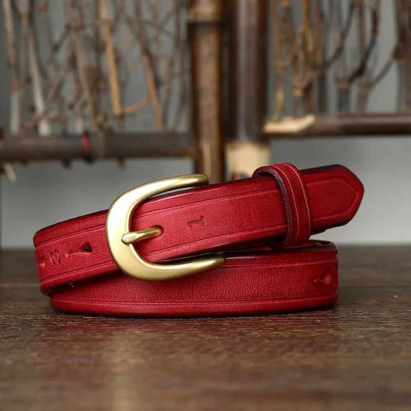 CowLost | 2-4cm-width-copper-buckle-cowskin-genuine-leather-belts-for-women |25