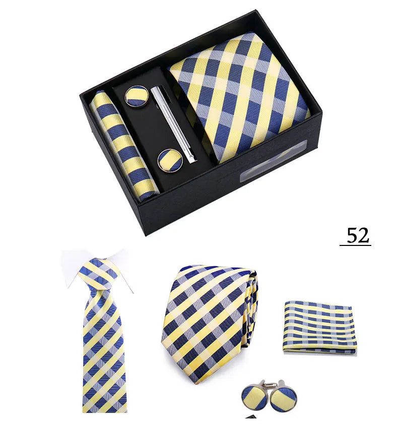 CowLost | tie-men-with-box-top-quality-business-ties-hanky-cufflink-set |32