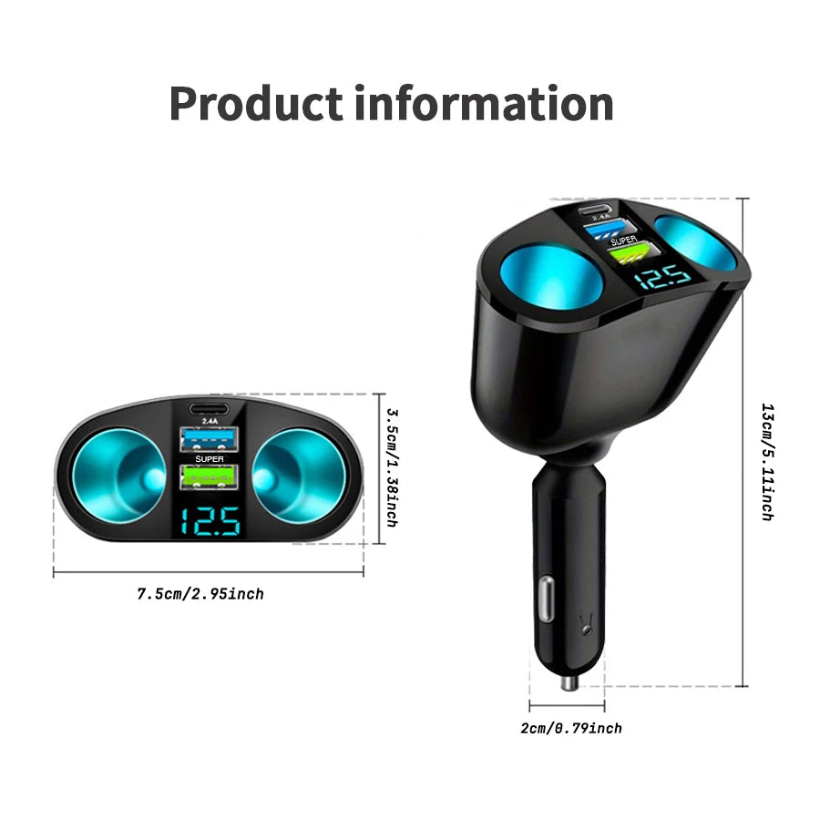 CowLost | product_id-120w-qc3-0-dual-usb-car-charger-fast-charging-adapter-12v-24v |7